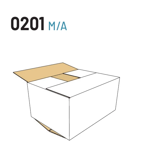 FEFCO 0201 kutu yapısının resmi katalog çizimi