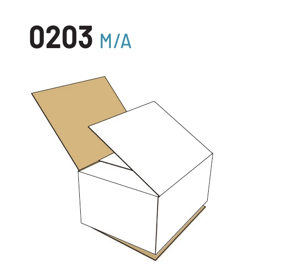 FEFCO 0203 kutu yapısının resmi katalog çizimi