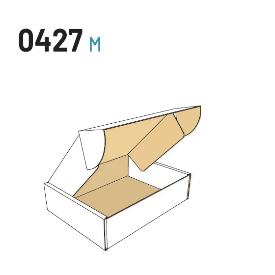 FEFCO 0427 kutu yapısının resmi katalog çizimi